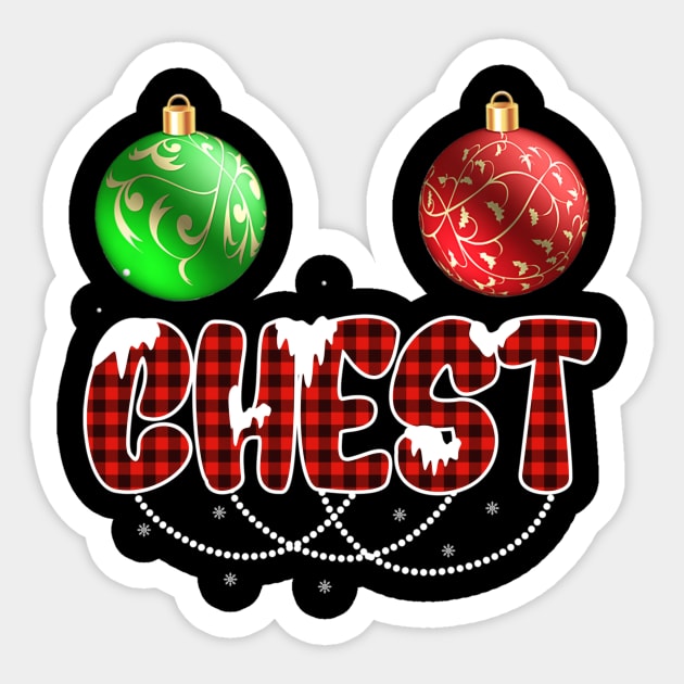 Funny Chest Nuts Couples Christmas Chestnuts Sticker by fenektuserslda